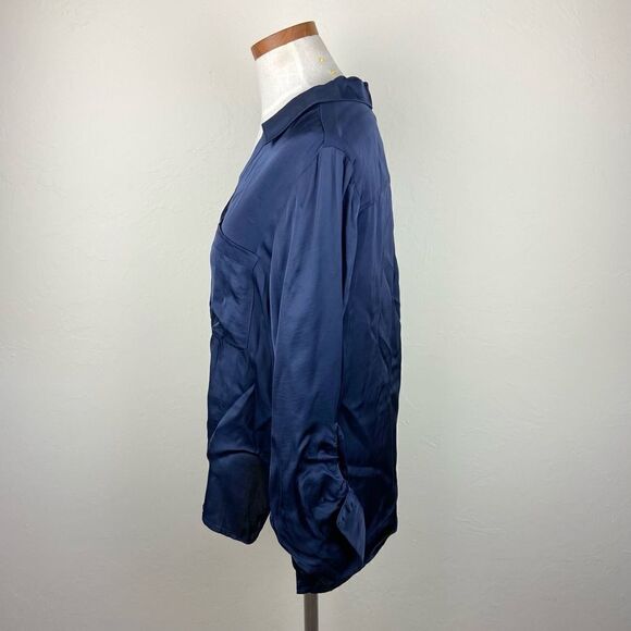 Young Fabulous & Broke Button-Up Blouse - Navy - Picture 4 of 6